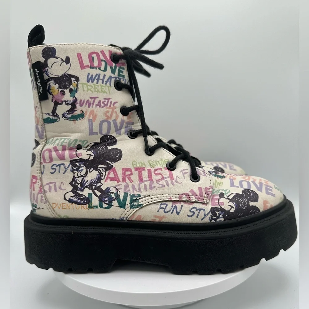ZARA DISNEY Kids Combat Boots, Size 1.5 (34EU)